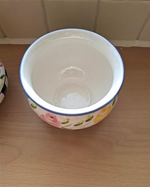 Grote foto 2 handgeschilderde portugese bloempotten tuin en terras bloempotten