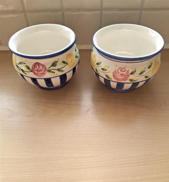 Grote foto 2 handgeschilderde portugese bloempotten tuin en terras bloempotten