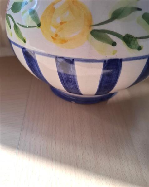 Grote foto 2 handgeschilderde portugese bloempotten tuin en terras bloempotten