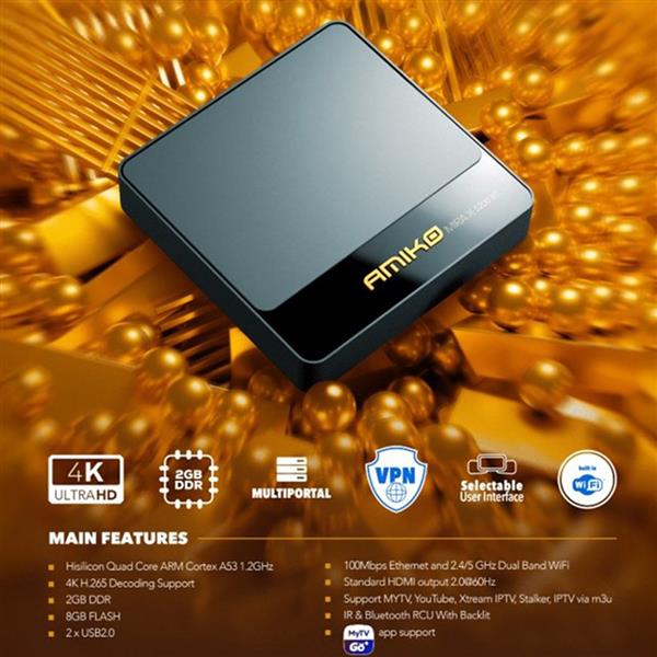 Grote foto retourdeal amiko mira x 5200 bt linux tv mediastreamer bluetooth editie telecommunicatie zenders en ontvangers