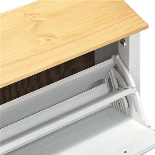 Grote foto vidaxl schoenenkast corona wit 99 x 32 x 85 cm massief grenenhout huis en inrichting overige