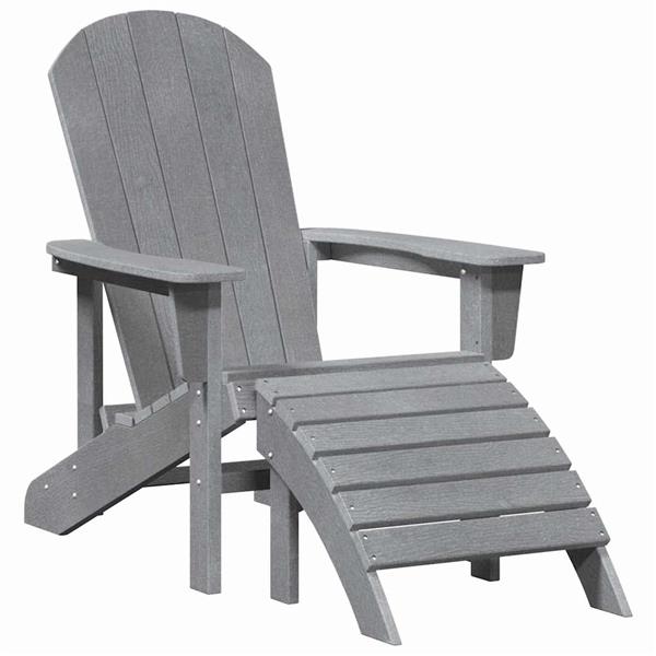 Grote foto vidaxl adirondack stoel lichtgrijs 82 x 74 x 92 cm hdpe tuin en terras tuinmeubelen