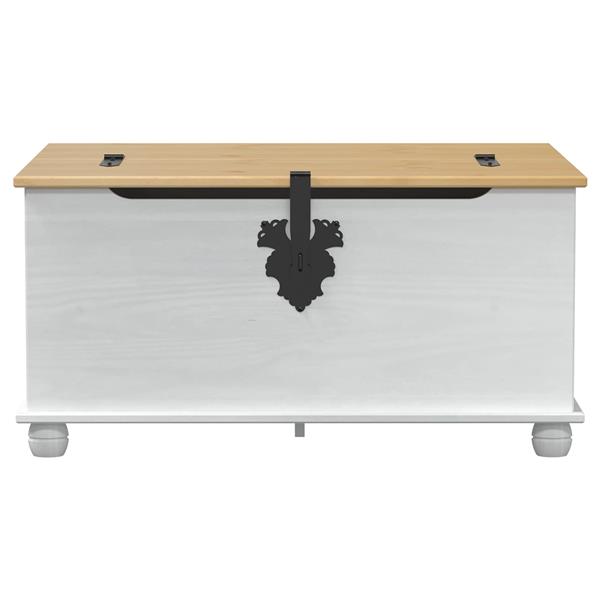 Grote foto vidaxl storage box met lade wit 90 x 78 x 45 cm massief grenenhout huis en inrichting woningdecoratie