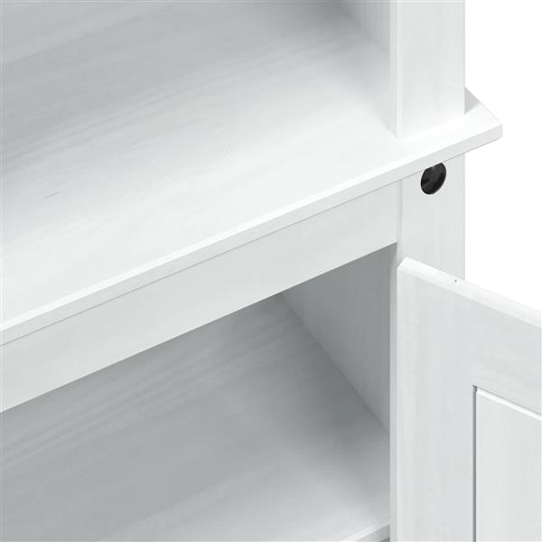 Grote foto vidaxl hoge kast wit 74 x 38 x 170 cm massief grenenhout huis en inrichting overige