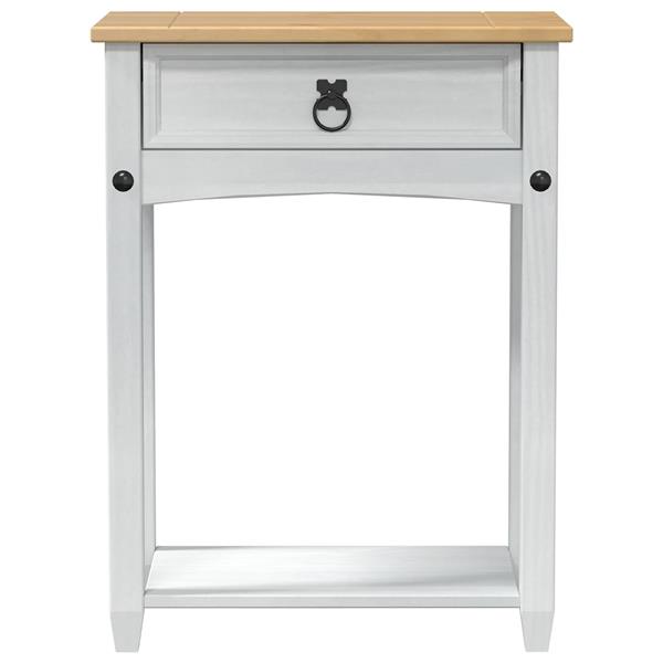 Grote foto vidaxl console tafel met lade wit 55 x 35 x 73 cm massief grenenhout huis en inrichting eettafels