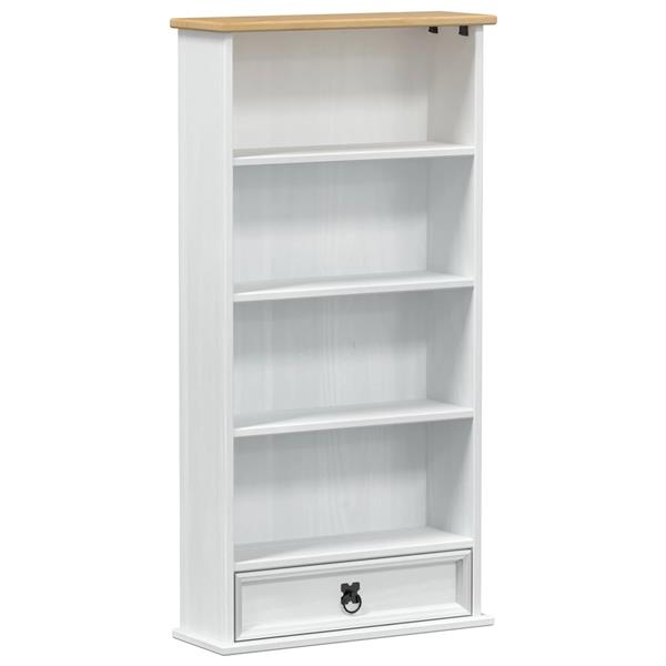 Grote foto vidaxl cd kast wit 52 x 17.5 x 103 cm massief grenenhout huis en inrichting overige