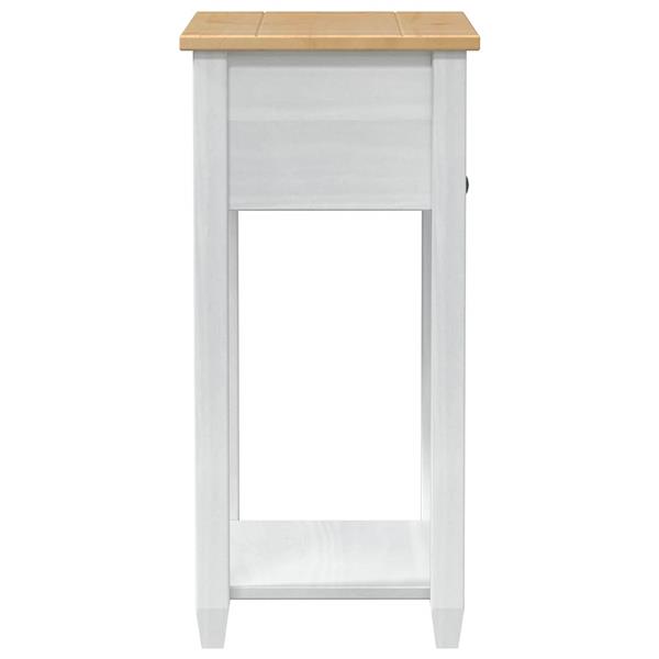 Grote foto vidaxl console tafel met lade wit 55 x 35 x 73 cm massief grenenhout huis en inrichting eettafels