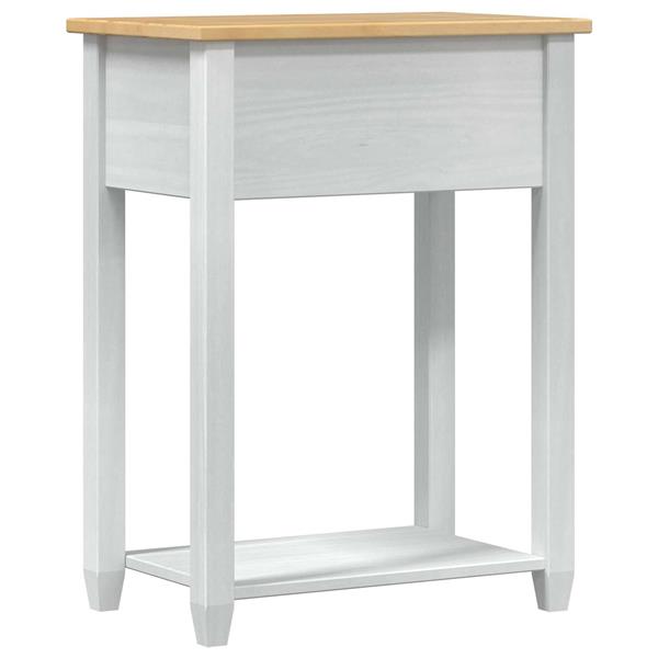 Grote foto vidaxl console tafel met lade wit 55 x 35 x 73 cm massief grenenhout huis en inrichting eettafels