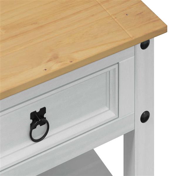 Grote foto vidaxl salontafel met lade wit 100 x 48 x 45 cm massief grenenhout huis en inrichting eettafels