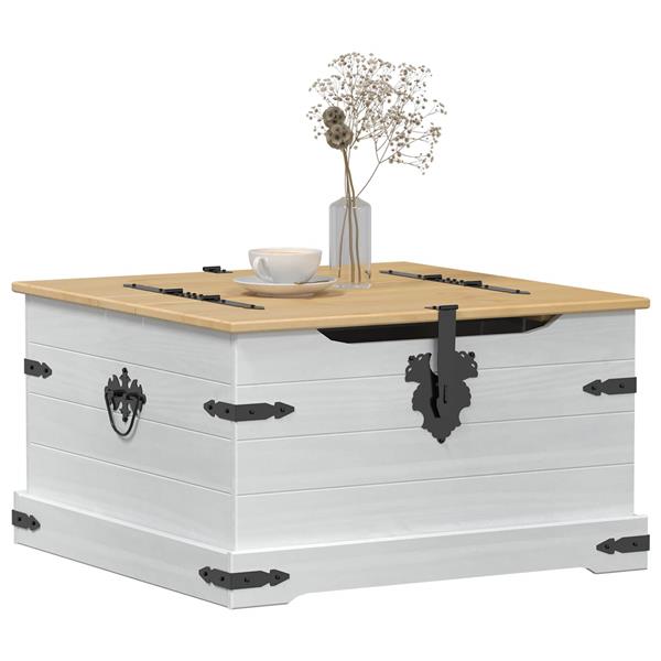 Grote foto vidaxl storage box met plank wit 78 x 78 x 45 cm massief grenenhout huis en inrichting woningdecoratie