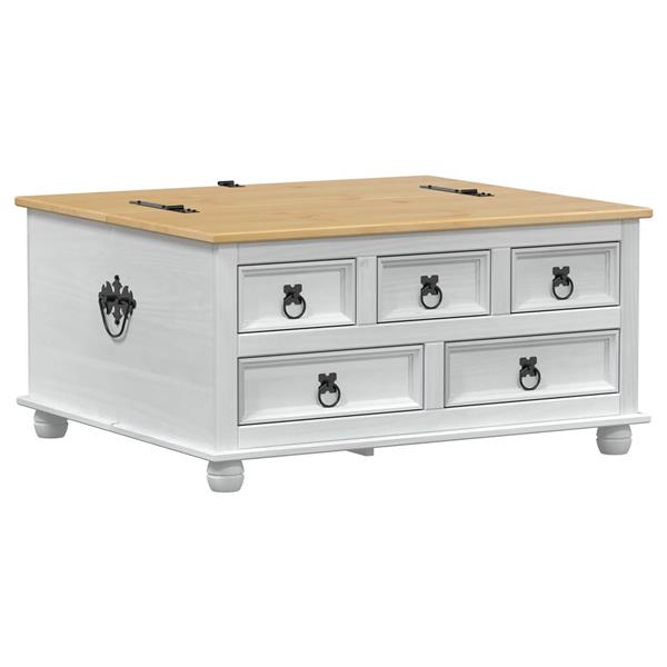 Grote foto vidaxl storage box met lade wit 90 x 78 x 45 cm massief grenenhout huis en inrichting woningdecoratie