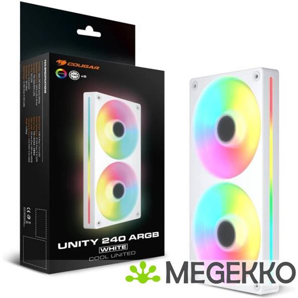 Grote foto cougar gaming unity 240 argb wit computers en software overige computers en software