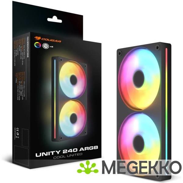 Grote foto cougar gaming unity 240 argb reverse blade zwart computers en software overige computers en software