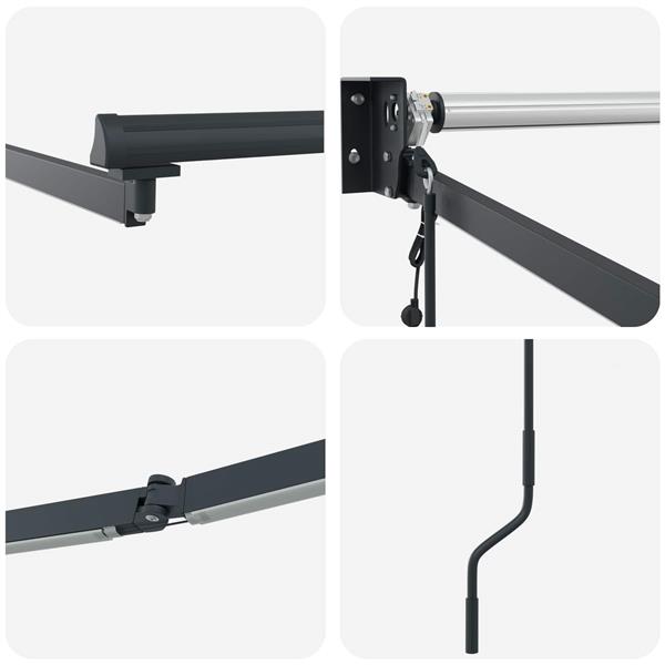 Grote foto vidaxl elektrisch uitschuifbaar zonnescherm frame antraciet aluminium tuin en terras overige tuin en terras