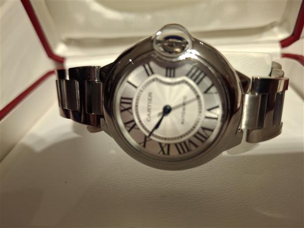 Grote foto horloge cartier ballon blue 33mm sieraden tassen en uiterlijk dames