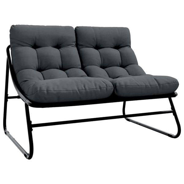 Grote foto vidaxl tuinmeubelen zwart 110 x 81 x 71 cm gepoedercoat staal tuin en terras tuinmeubelen