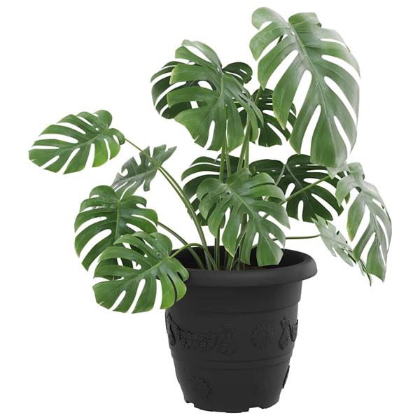 Grote foto vidaxl ronde bloempot 24 pcs zwart 26 x 21.5 cm kunststof tuin en terras overige tuin en terras