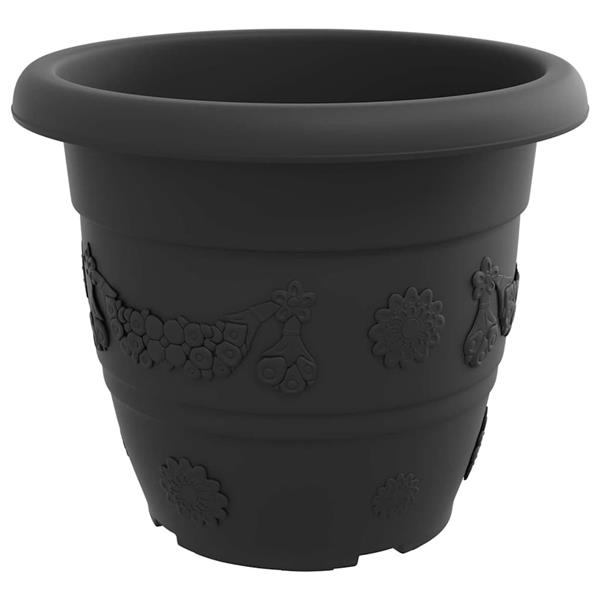 Grote foto vidaxl ronde bloempot 24 pcs zwart 26 x 21.5 cm kunststof tuin en terras overige tuin en terras