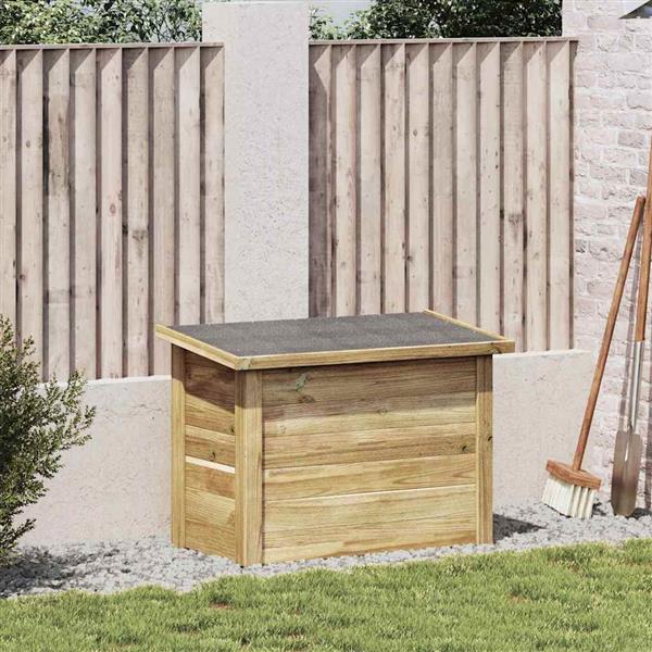 Grote foto vidaxl opbergbox naturel 80 x 44 5 x 57 5 cm ge mpregneerd grenenhout tuin en terras overige tuin en terras
