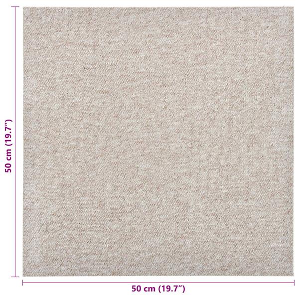 Grote foto vidaxl tapijt 20 pcs licht beige 50 x 50 cm 100 polypropyleen huis en inrichting vloerbedekking en kleden