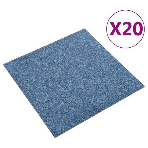 Grote foto vidaxl tapijt 20 pcs blauw 50 x 50 cm 100 polypropyleen huis en inrichting vloerbedekking en kleden