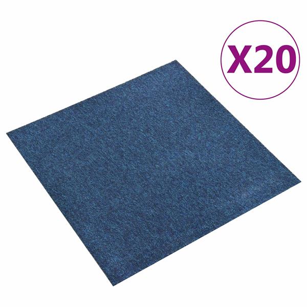 Grote foto vidaxl tapijt 20 pcs donkerblauw 50 x 50 cm 100 polypropyleen huis en inrichting vloerbedekking en kleden