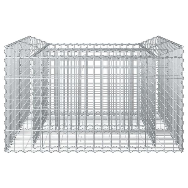 Grote foto vidaxl gabion verhoogd bed zilver 100 x 100 x 60 cm tuin en terras hekken en schuttingen