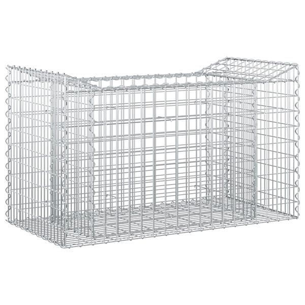 Grote foto vidaxl gabion verhoogd bed zilver 50 x 100 x 60 cm tuin en terras hekken en schuttingen