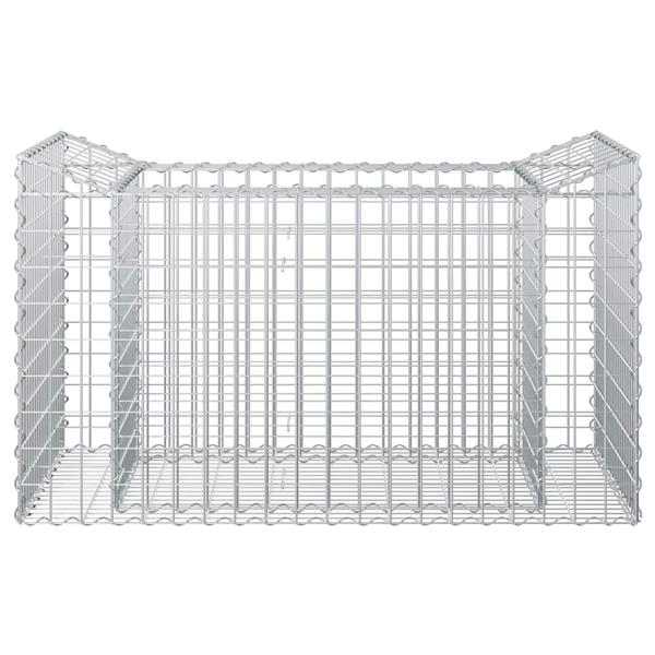 Grote foto vidaxl gabion verhoogd bed zilver 50 x 100 x 60 cm tuin en terras hekken en schuttingen