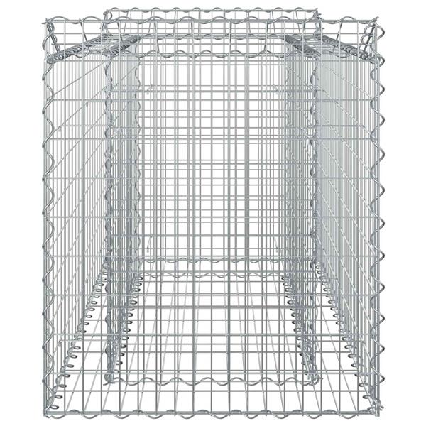 Grote foto vidaxl gabion verhoogd bed zilver 50 x 100 x 60 cm tuin en terras hekken en schuttingen