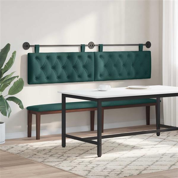 Grote foto vidaxl hangend hoofdeinde donkergroen stof antiek en kunst stoelen en banken