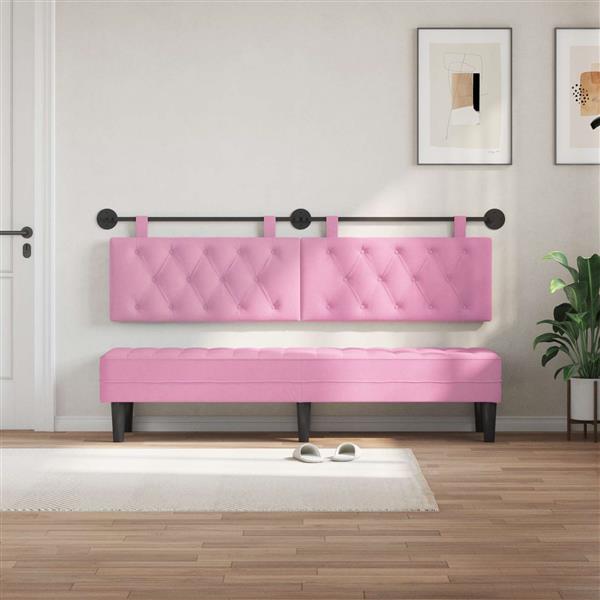 Grote foto vidaxl hangend hoofdeinde roze stof antiek en kunst stoelen en banken