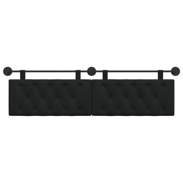 Grote foto vidaxl hangend hoofdeinde zwart stof antiek en kunst stoelen en banken