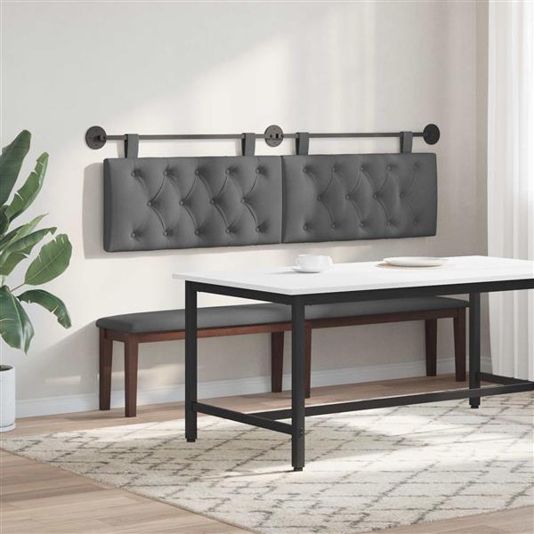 Grote foto vidaxl hangend hoofdeinde donkergrijs stof antiek en kunst stoelen en banken