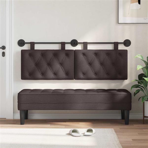 Grote foto vidaxl hangend hoofdeinde donkerbruin stof antiek en kunst stoelen en banken