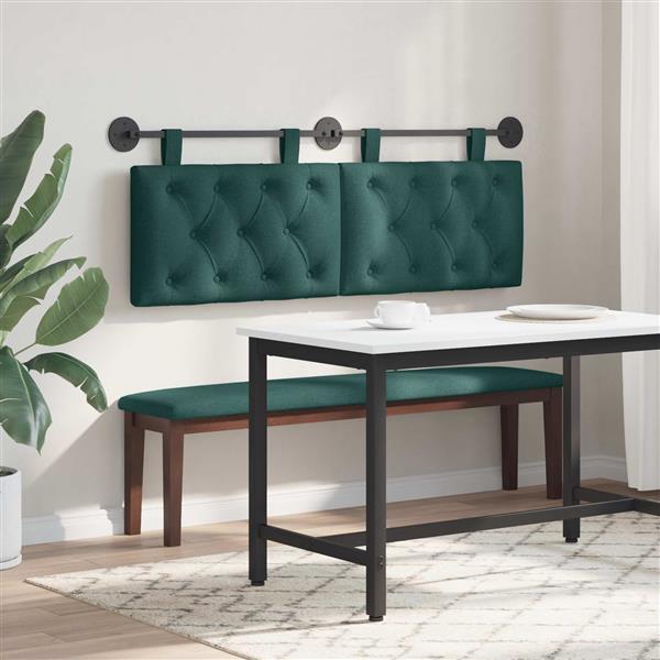 Grote foto vidaxl hangend hoofdeinde donkergroen stof antiek en kunst stoelen en banken