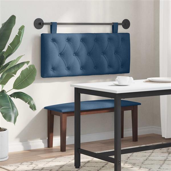 Grote foto vidaxl hangend hoofdeinde blauw stof antiek en kunst stoelen en banken