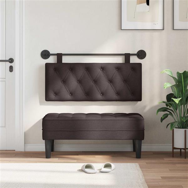 Grote foto vidaxl hangend hoofdeinde donkerbruin stof antiek en kunst stoelen en banken