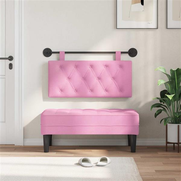 Grote foto vidaxl hangend hoofdeinde roze stof antiek en kunst stoelen en banken