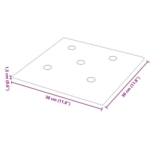 Grote foto vidaxl wandhoofdbord 12 pcs zwart 30 x 30 cm nep leer antiek en kunst stoelen en banken