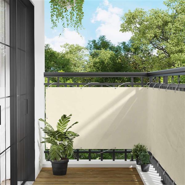 Grote foto vidaxl balkon scherm cr me 100 x 400 cm oxford stof tuin en terras overige tuin en terras