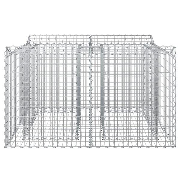 Grote foto vidaxl gabion verhoogd bed zilver 100 x 100 x 60 cm tuin en terras hekken en schuttingen