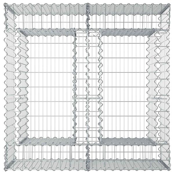 Grote foto vidaxl gabion verhoogd bed zilver 100 x 100 x 60 cm tuin en terras hekken en schuttingen
