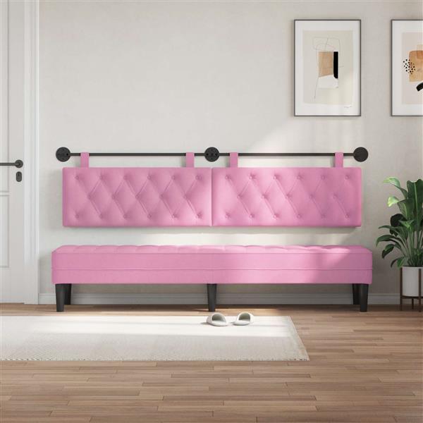 Grote foto vidaxl hangend hoofdeinde roze stof antiek en kunst stoelen en banken