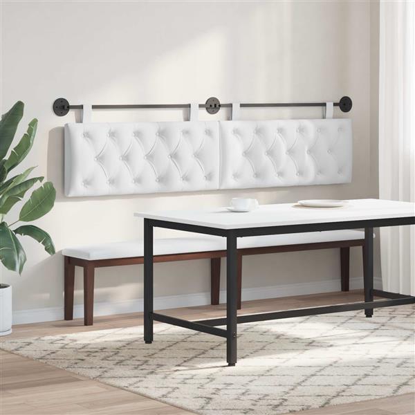 Grote foto vidaxl hangend hoofdeinde wit stof antiek en kunst stoelen en banken