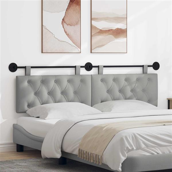 Grote foto vidaxl hangend hoofdeinde wolkengrijs stof antiek en kunst stoelen en banken