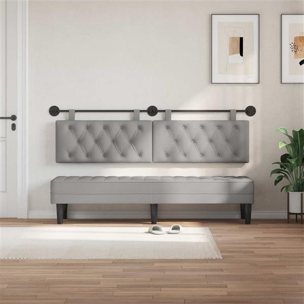 Grote foto vidaxl hangend hoofdeinde wolkengrijs stof antiek en kunst stoelen en banken