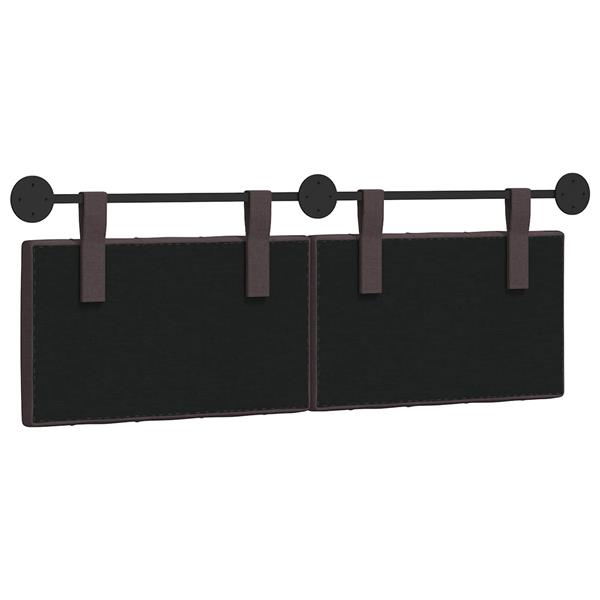 Grote foto vidaxl hangend hoofdeinde donkerbruin stof antiek en kunst stoelen en banken