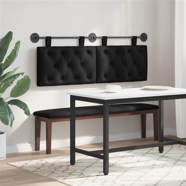 Grote foto vidaxl hangend hoofdeinde zwart stof antiek en kunst stoelen en banken