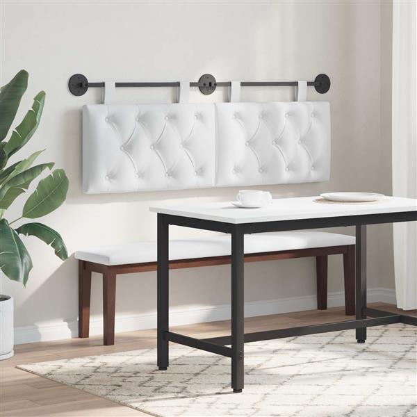 Grote foto vidaxl hangend hoofdeinde wit stof antiek en kunst stoelen en banken